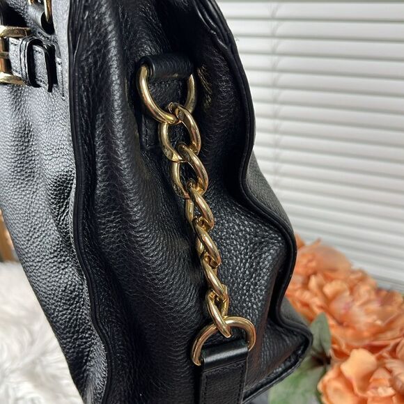 Black Leather Michael Kors Hamilton Jewel East West Tote - Picture 16 of 17